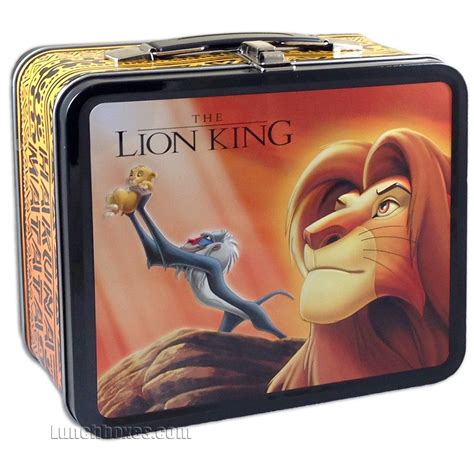 lion king metal lunch box|Disney Lion King Embossed Arched Tin Lunch Box (Fuli).